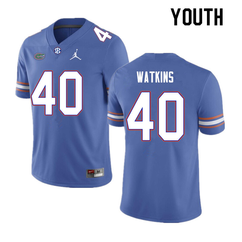 Youth #40 Jacob Watkins Florida Gators College Football Jerseys Sale-Royal